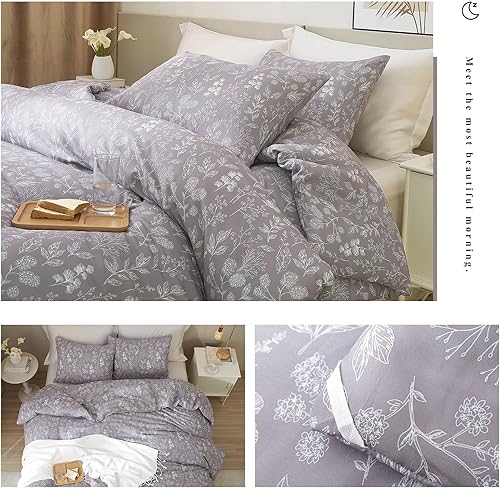 Miniatura 135 de Funda de edredón de 3 piezas, funda de edredón de algodón suave, estilo bohemio, juego de ropa de cama estética con cierre de cremallera, 4 lazos