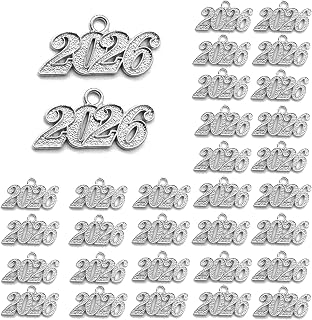 30PCS 32 * 18mm 2026 Charms Year Signet for Ornaments Graduation Tassel Pendants for DIY Jewelry Keychains Graduation Cap Charms, Bag Ornament, Wedding Party Crafts Accessory