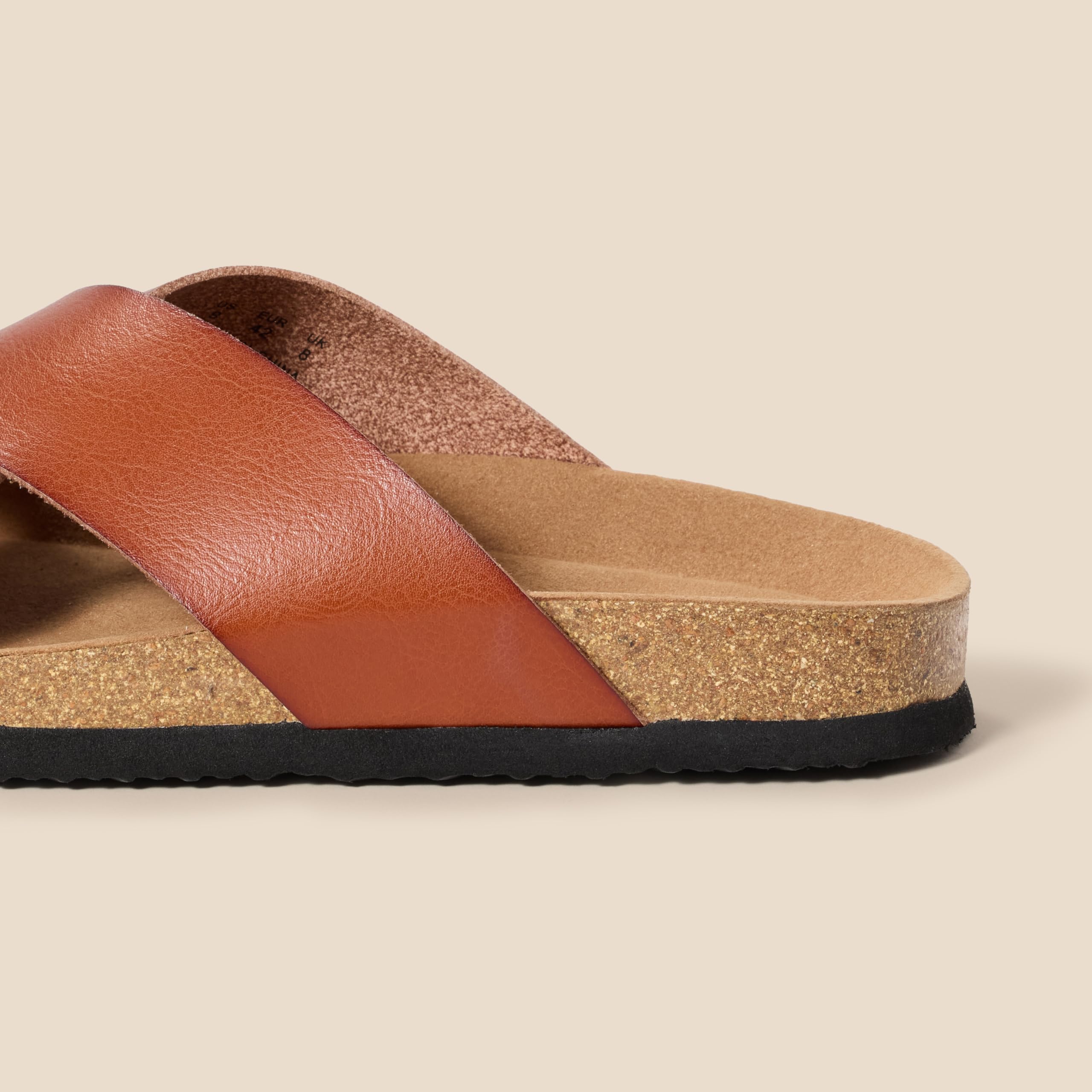 Amazon Essentials Herren Crossover-Sandalen aus Kork in Kunstleder