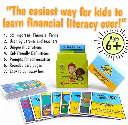 Miniatura 4 de Tarjetas flash de educación financiera - 52 tarjetas de juego educativas - Recursos de aprendizaje de dinero - Aprende flujo de efectivo, acciones,