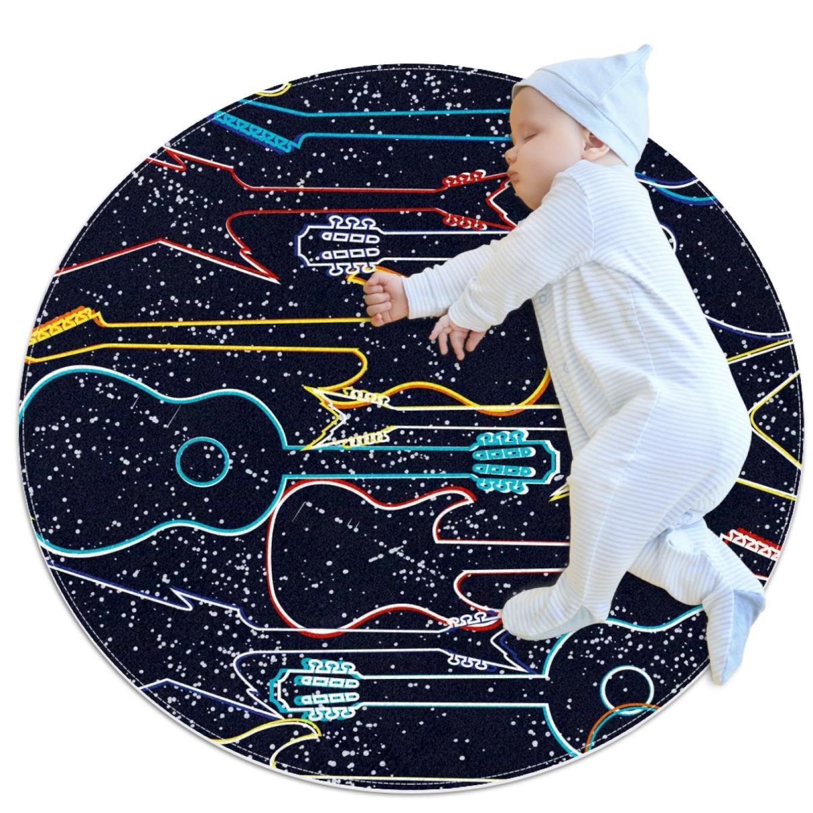 Tapis de salle de bain antidérapant rond 1m pour chambre à coucher