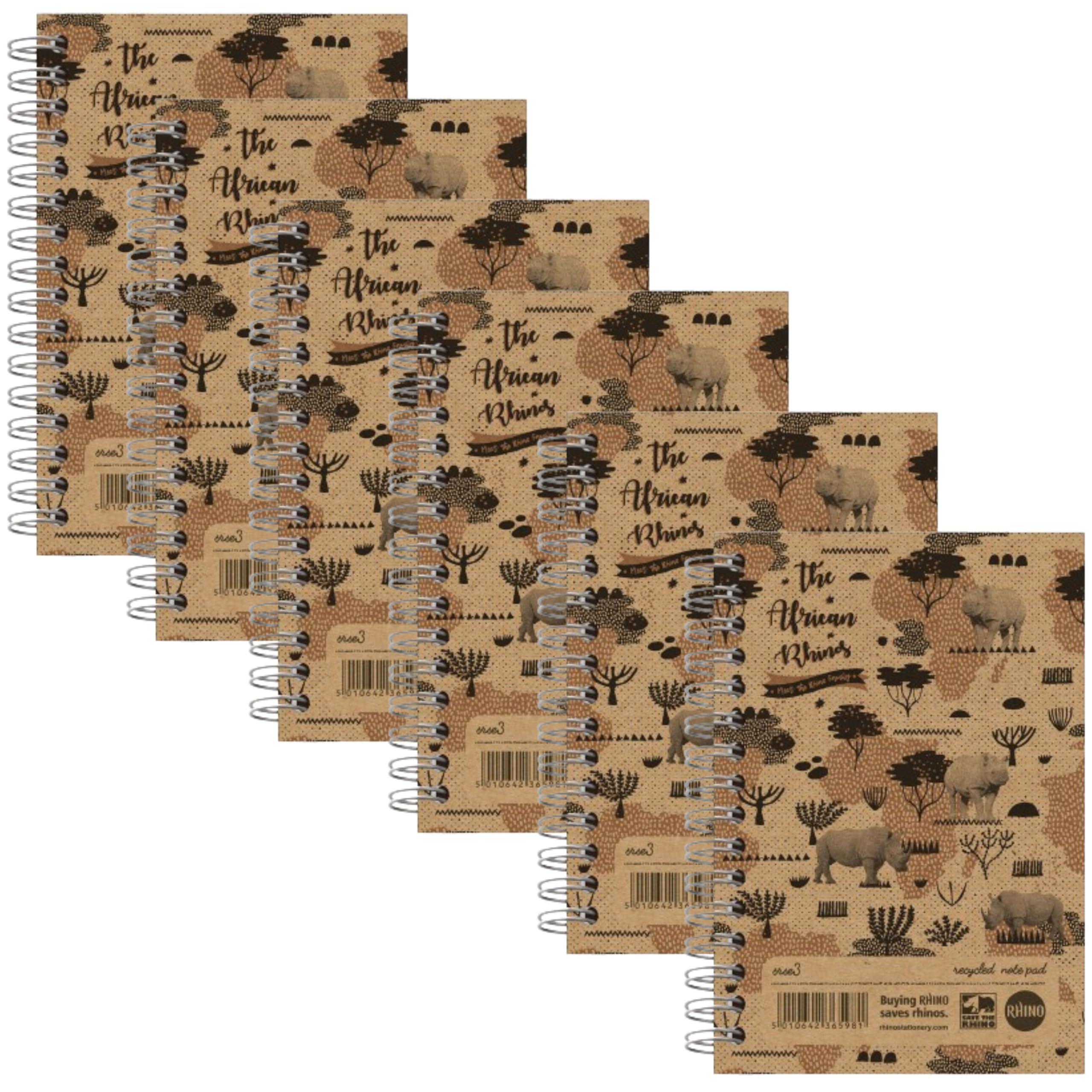 Rhino A6 Recycled Save the Notebook, 6 Pack