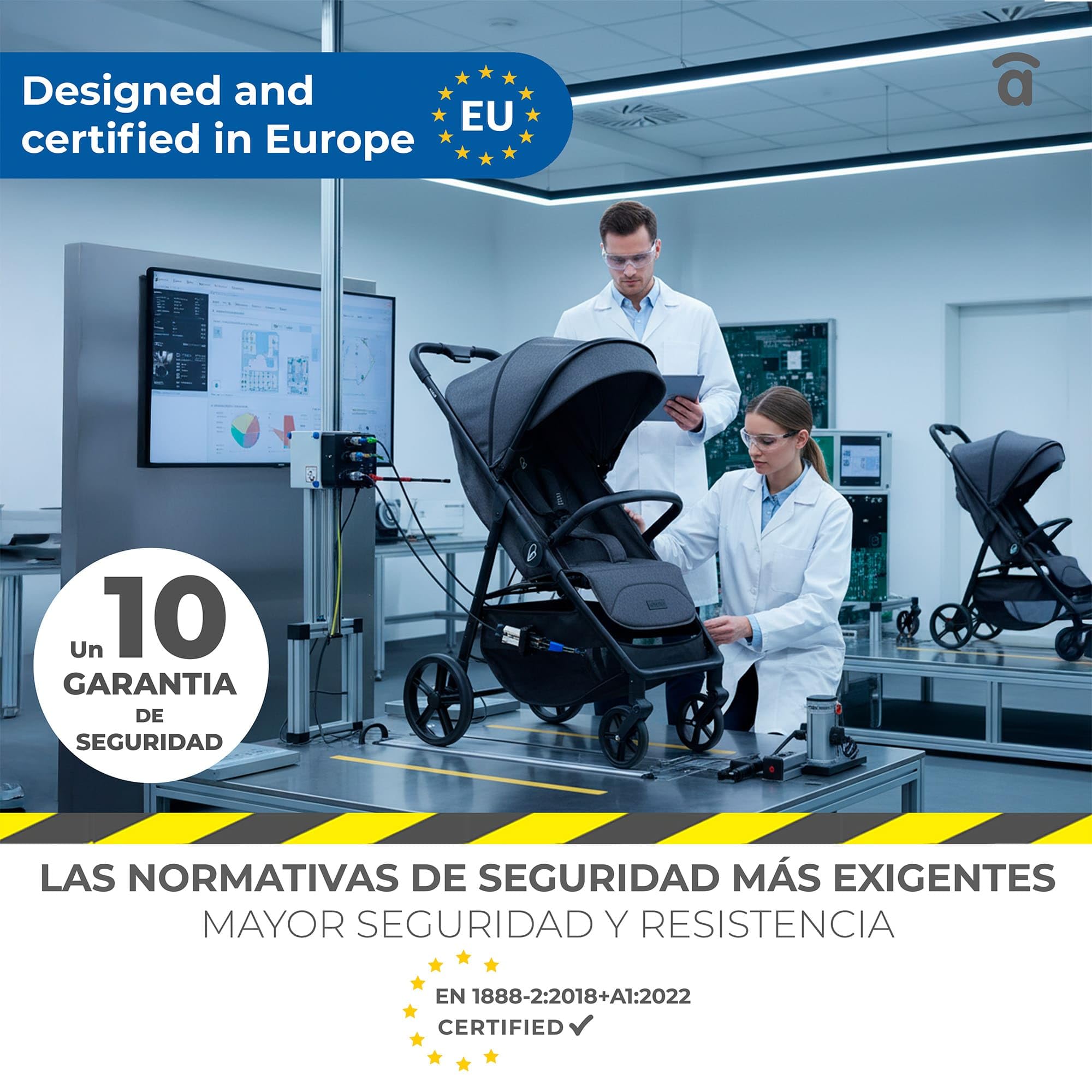 Asalvo FIYI Silla de Paseo, Carrito bebé, Carro para bebés, Confortable, Ultraligera, Segura, Capota con Ventana y Freno Trasero, Manejable, Plegado compacto, Carga Máxima 24 kg, Negro