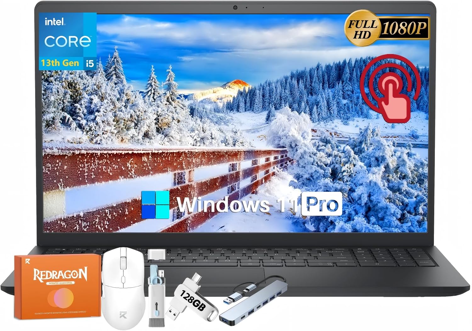 Dell Inspiron 15 3530 Touchscreen Business Laptop Computer, 13th Gen Intel 10-Core i5 1334U(Up to 4.6GHz), 15.6” FHD Display, 32 GB RAM, 1 TB SSD, Wi-Fi 6, Copilot AI, Windows 11 Pro, w/Patented Kit