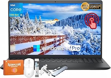 Inspiron 15 3530 Touchscreen Business Laptop Computer, 13th Gen Intel 10-Core i5 1334U(Up to 4.6GHz), 15.6'' FHD Display, 32 GB RAM, 1 TB SSD, Wi-Fi 6, Copilot AI, Windows 11 Pro, w/Patented Kit