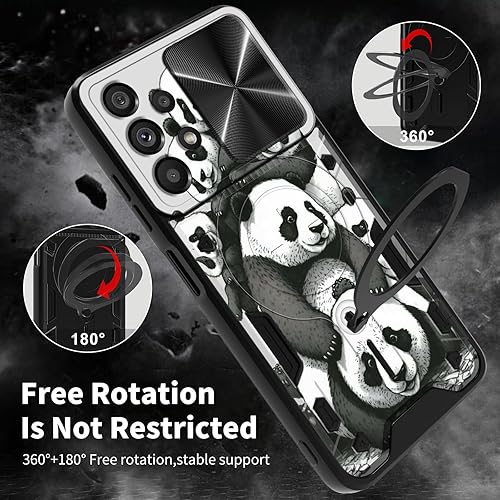 Vista 444 de Funda protectora híbrida para Samsung Galaxy A53 5G de 6.5 pulgadas y anillo giratorio de 360 grados, función atril, híbrida, de doble capa