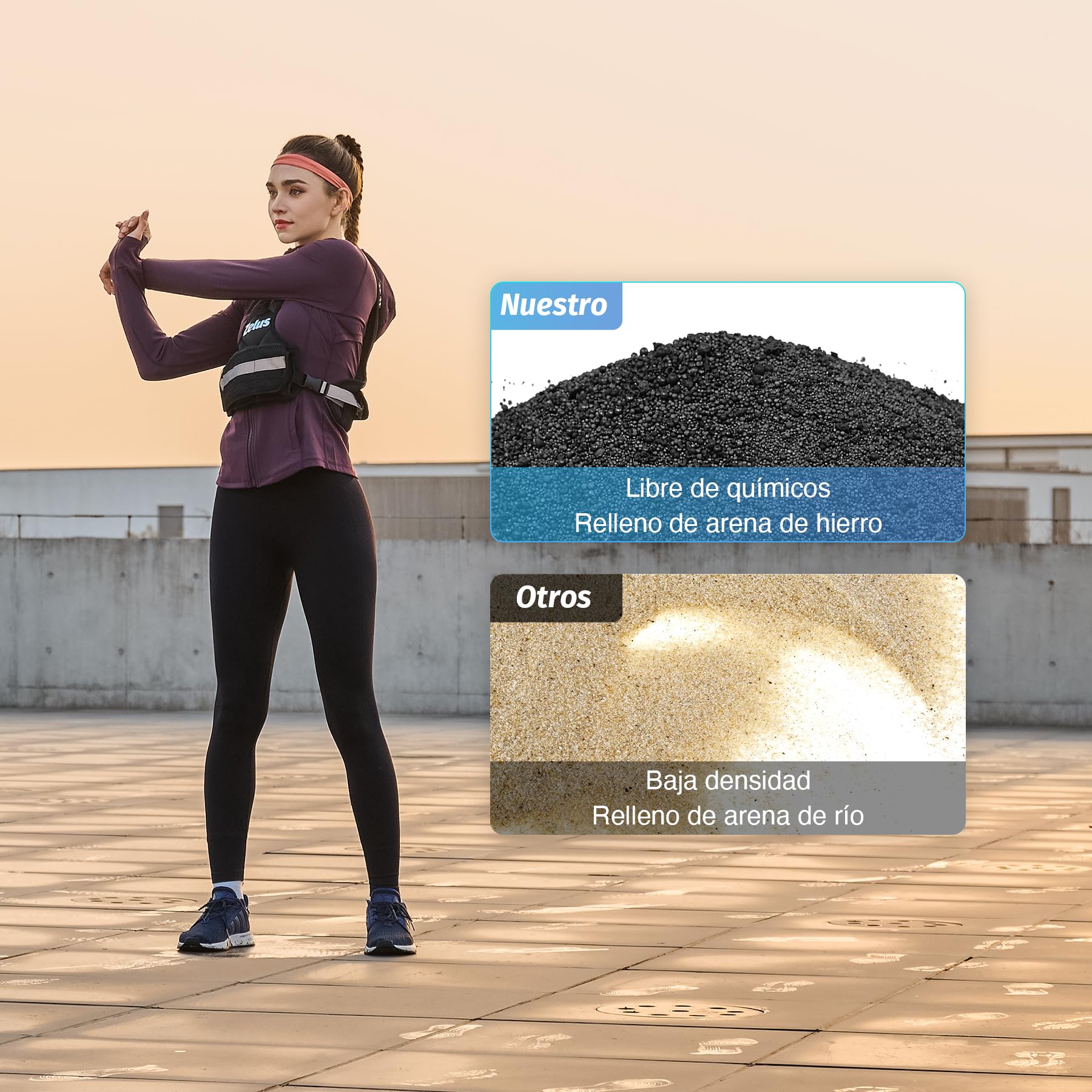 ZELUS Chaleco Lastrado de 10kg/20kg con Peso Ajustable Chaleco de Peso con 10/20 Pesos Extraíbles de 1KG para Entrenamineto de Musculación