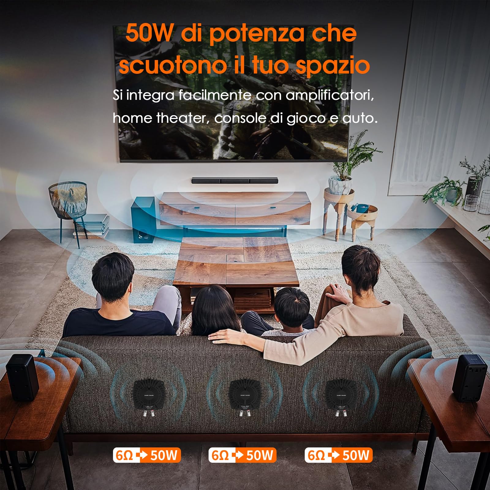 Douk Audio Potente shaker per bassi tattili: trasduttore per subwoofer da 50 Watt, per home theater e auto (nero, 1 pezzo)