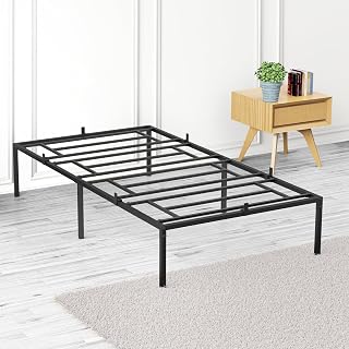 Single Bed Frame 14-inch Metal Platform Bed Frame Basic Iron Bed That can Hold up to 1,000 pounds Heavy-Duty beds No Box Spring Required Easy to Assemble Single beds