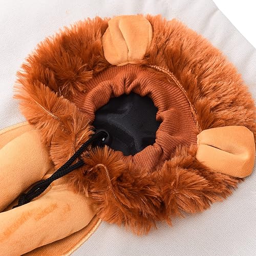 Miniatura 5 de Bolsa de hombro de lona para mascotas, lindo transportador de perros pequeños en forma de león portátil para perros pequeños y gatos, suministros