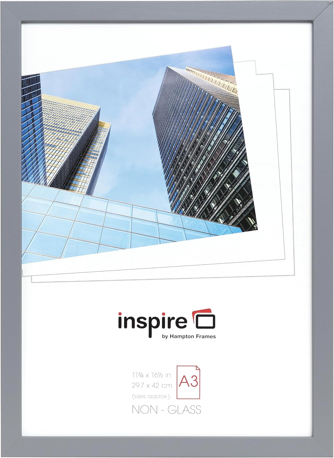 Hampton Frames ZURICH A3 (30x42cm) Pack of 1 Grey Poster Photo Frame