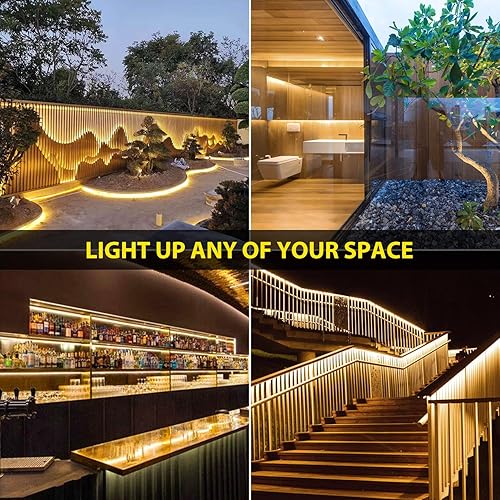 Miniatura 7 de COB - Tira de luces LED impermeable IP67 DC24v blanco cálido 3000K 16.4 pies16.4 ft de alto CRI 90Ra+ neón al aire libre cinta LED iluminación DIY