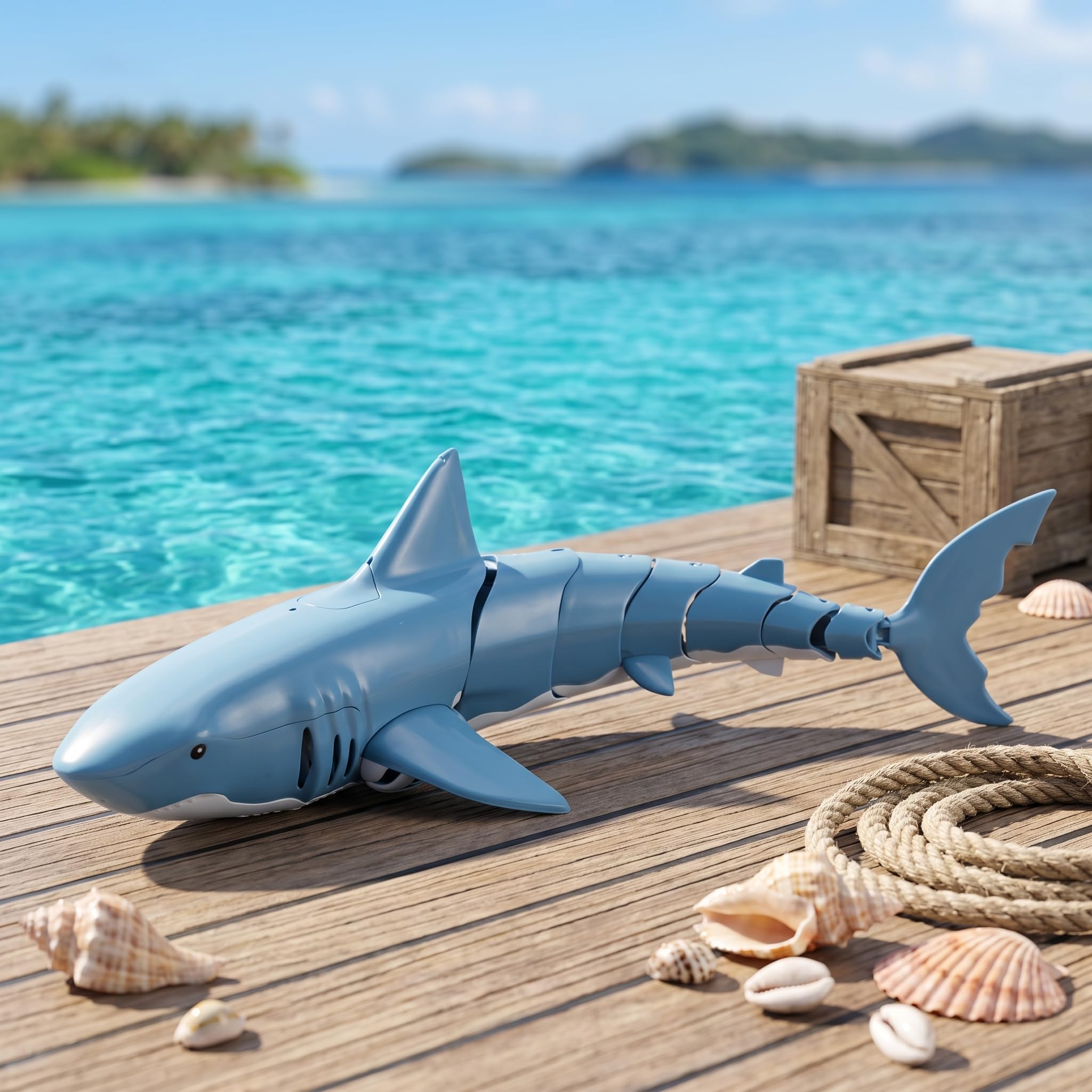 2.4GHz RC Shark Boat Toy, Realistic Swimming Shark Remote Control Water Toy for Kids-image-22