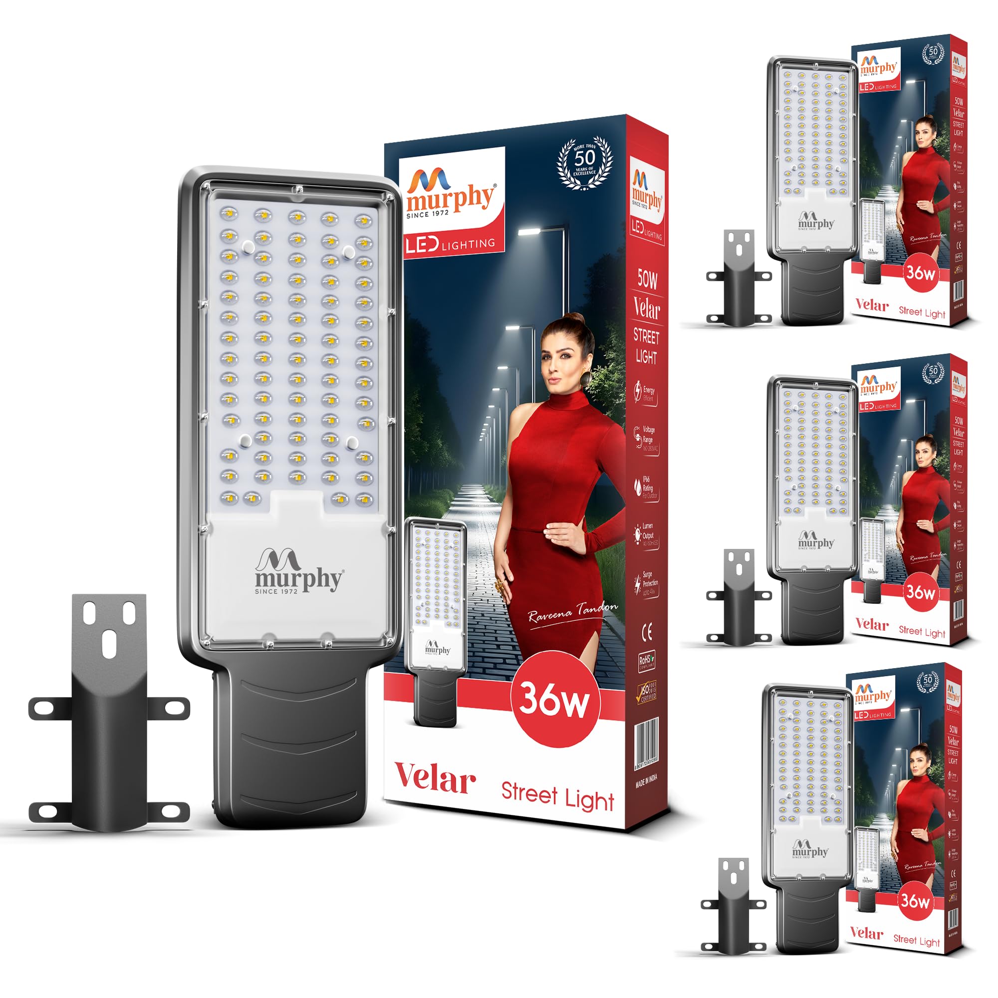 Murphy LED Street Lights - 3600 Lumens, Waterproof & Auto On/Off -30