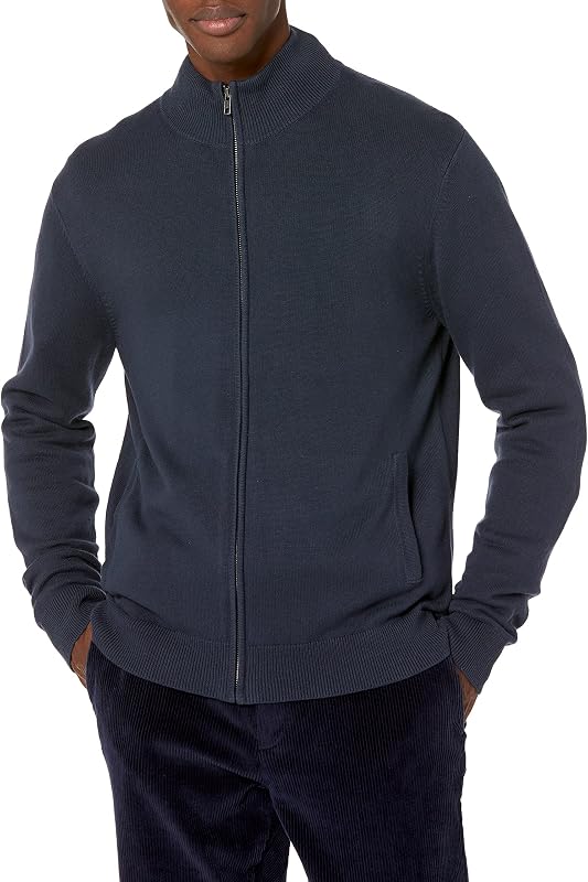 Men's Full-Zip Cotton Sweater