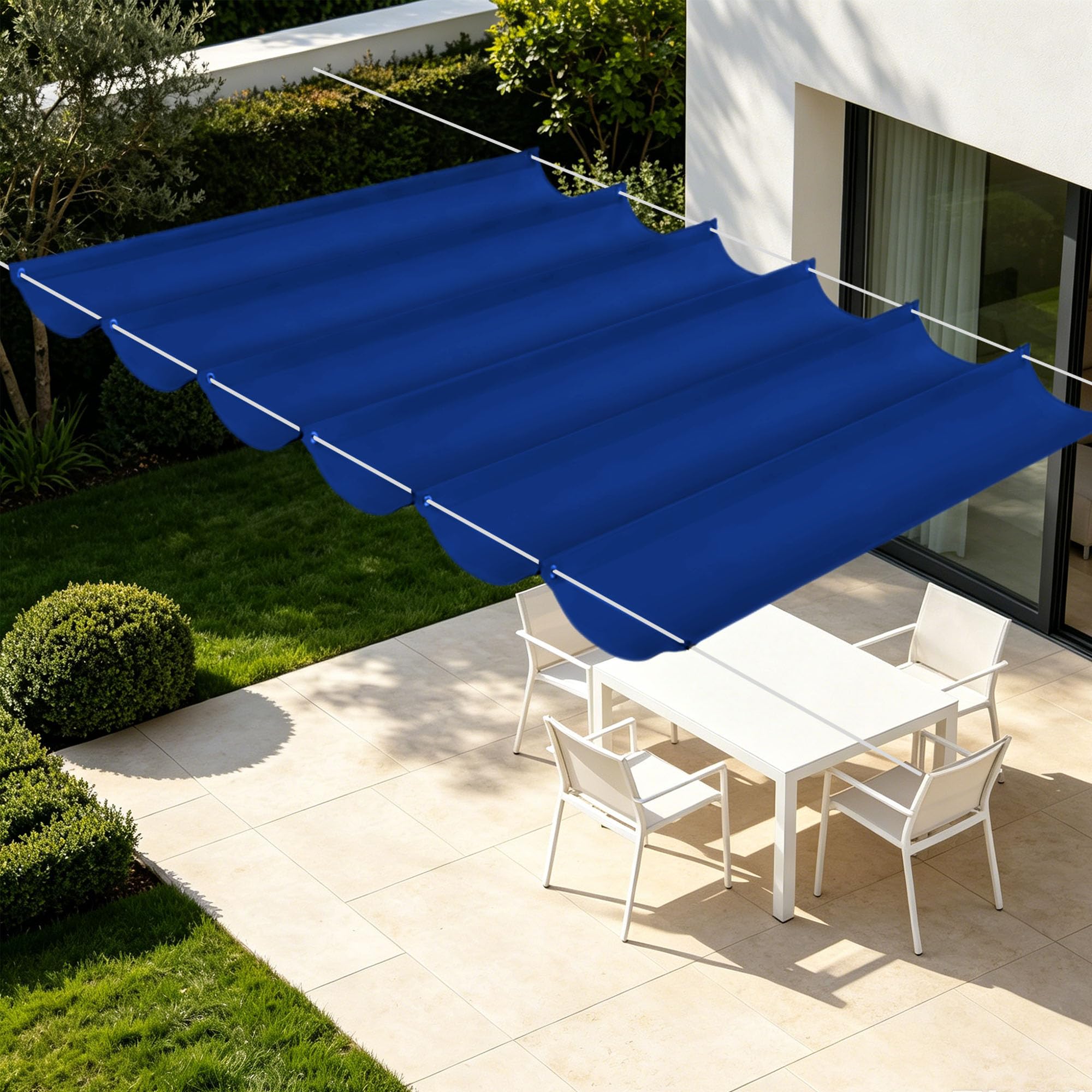 Toile ombrage rétractable vague créez de la fraîcheur au jardin