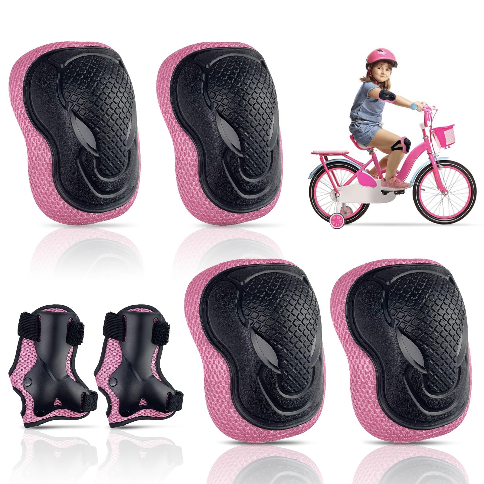 Kit Protezione Bici E Monopattino – Giacca, Casco, Ginocchiere, Gomitiere, Polsiere – Taglia L Per Bambini