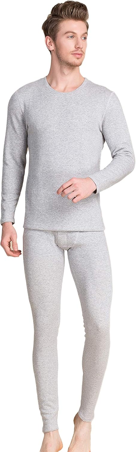 CLC Men's Mulberry Silk Knitted Thermal Underwear Pajama Set