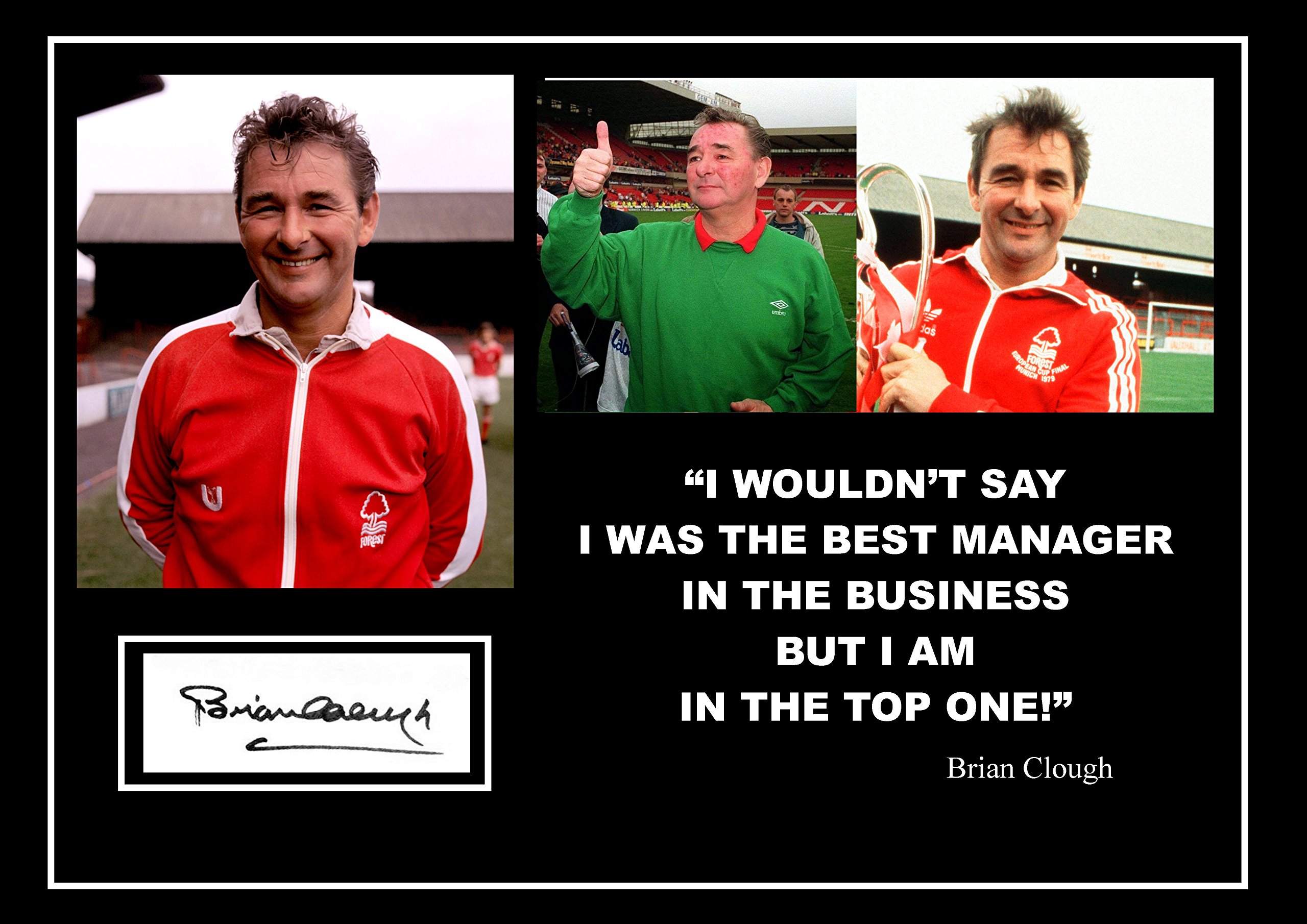 STUNNING QUALITY BRIAN CLOUGH SIGNED/AUTOGRAPHED PHOTO
