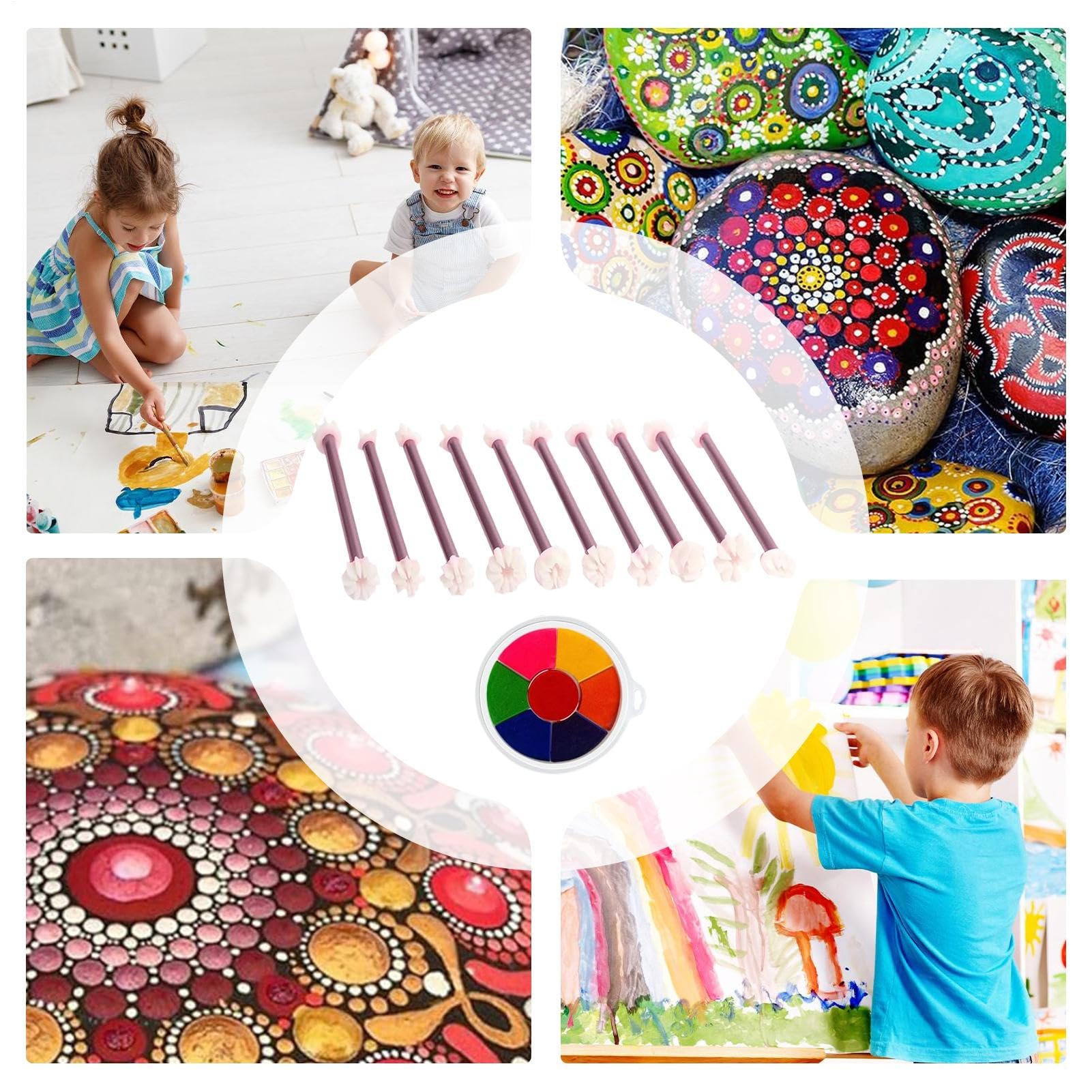 Strumento per punteggiatura floreale, strumenti per goffratura floreale, a doppia estremità, artistici per progetti artistici in argilla, per tessuti, progetti in ceramica, album di ritagli