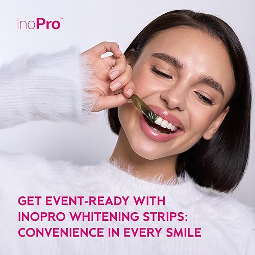 Miniatura 5 de InoPro Tiras blanqueadoras de dientes 21 tratamientos + pasta de dientes de hidroxiapatita blanqueadora InoPro con probiótico para dientes
