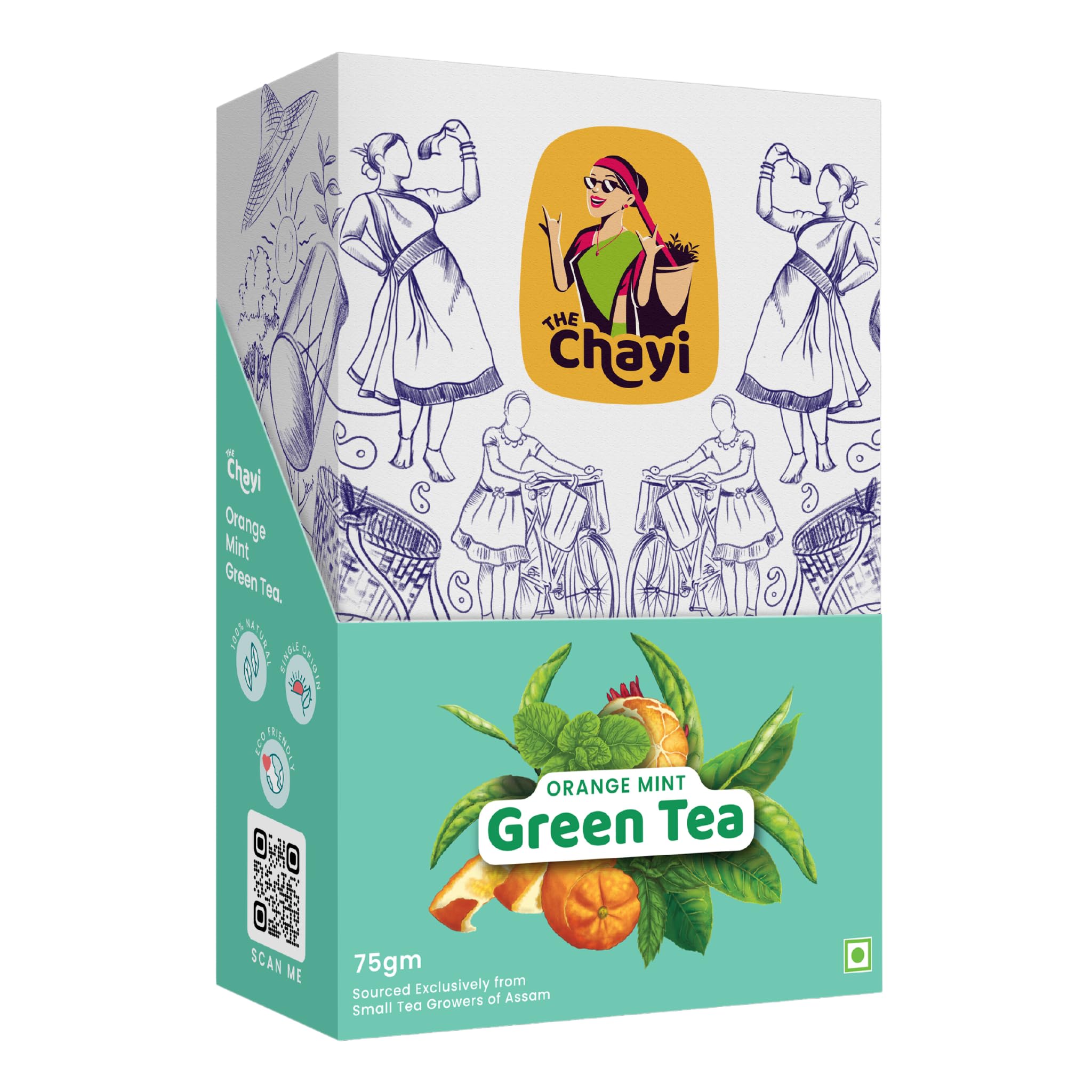 The Chayi Organic Herbal Exotic Orange Mint Tea, Assams Hand-grown Spearmint Flavour Loose Tea Leaves, Caffeine Free, Non-GMO Healthy Aromatic Beverage (75 gm, Pack of 1) (B0CT8V53QT) Amazon Price History, Amazon Price Tracker