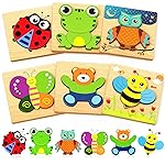 Bekayshad Wooden Puzzles Toddler Toys Gifts for 1 2 3 Year Old Boys Girls, Animal Jigsaw Puzzles Montessori Toys, Learning Educational Christmas Birthday Gifts for Girls Boys Ages 1-3