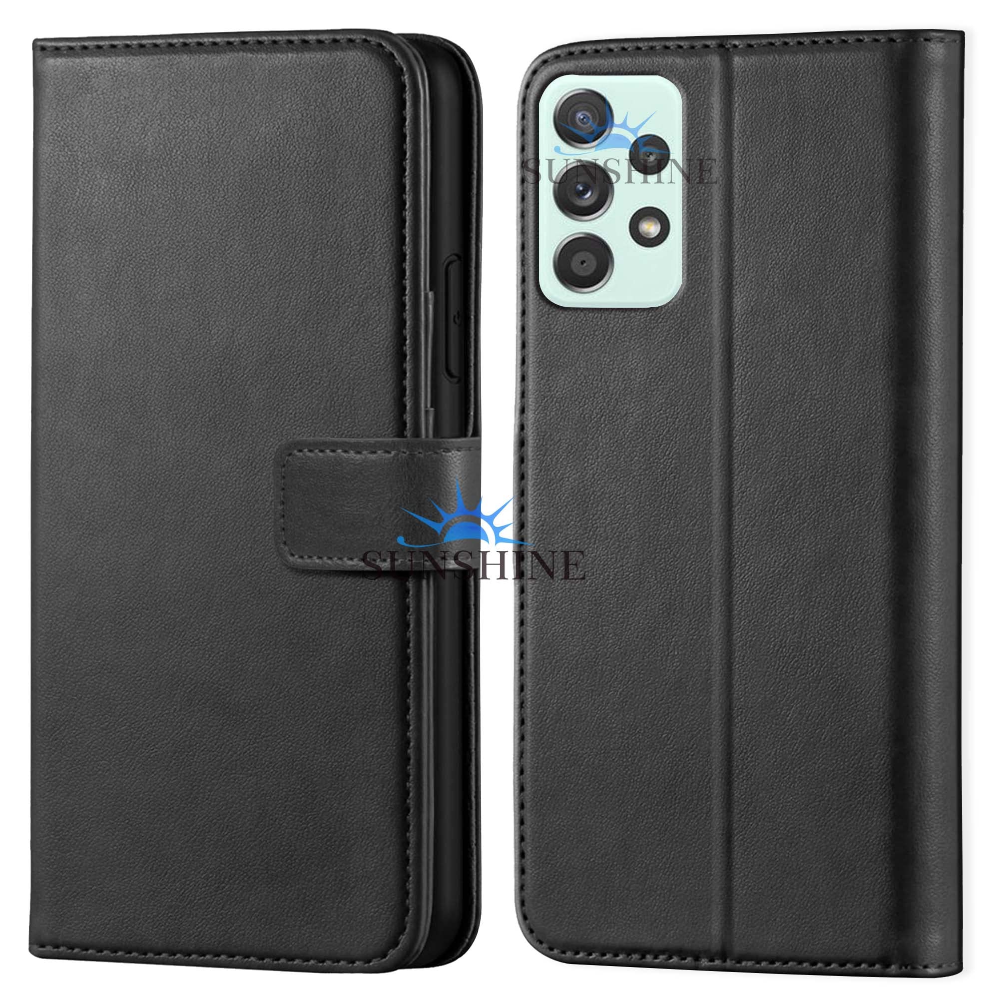 SUNSHINE® Leather Vintage Shock Proof Flip Case Back Cover for Samsung Galaxy A52 Sport (Flexible | Leather Finish | Card Pockets Wallet & Stand | Black)-picture-23