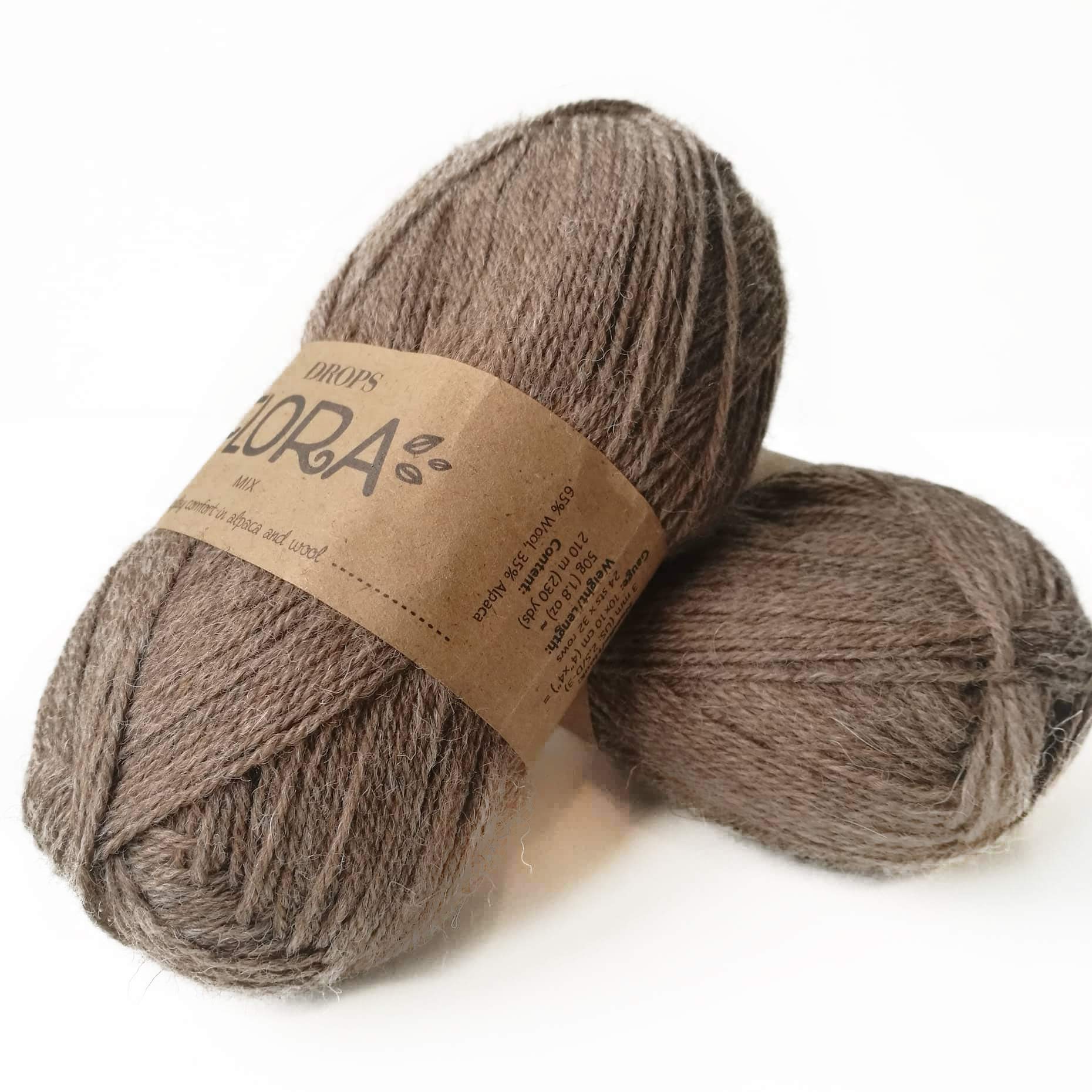 DROPS Flora 08 MIX Brown 4 ply Alpaca and Wool Knitting and Crochet Yarn