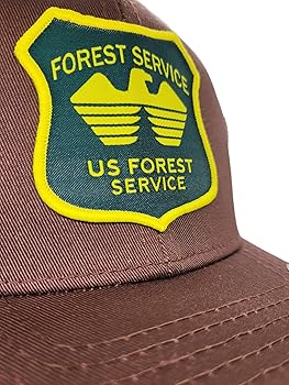 Unisex Novelty Forest Service Trucker Hat with Woven Patch - One