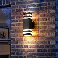 Vista 19 de Luminaria para exteriores, moderna lámpara de pared para exteriores, aplique de pared exterior negro, luces impermeables para porche exterior