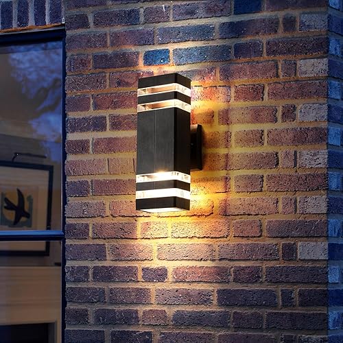 ZSMAIKU Outdoor Light Fixture, IP65 Wall Light Fixtures for Porch Patio Garage,Warm White 3000k, 2 Pack (Black, 2Packs 2-Tier)