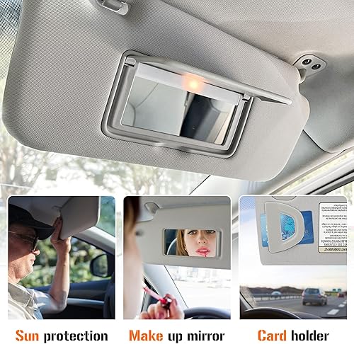 Miniatura 4 de Visera solar con luz de tocador para Nissan Altima 2013-2018 sin techo solar, repuesto para parasol gris del lado derecho del pasajero 96400-3TA2A