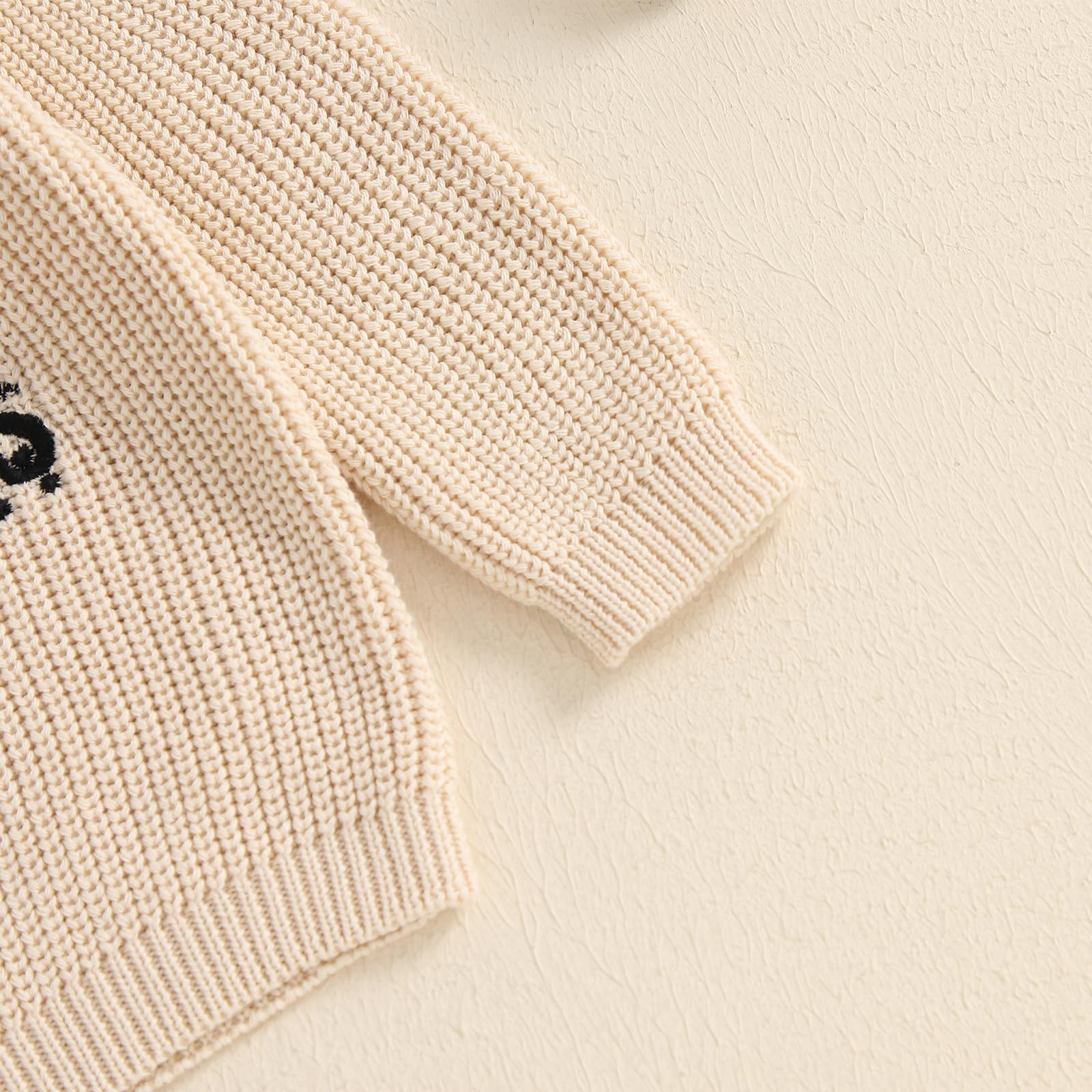 Baby Jungen Mädchen Weihnachten Pullover Christmas Stickerei Pullover Baby Unisex Weihnachtspulli Langarm Rundhalsausschnitt Buchstabenstickerei Weihnachten Strickpullover