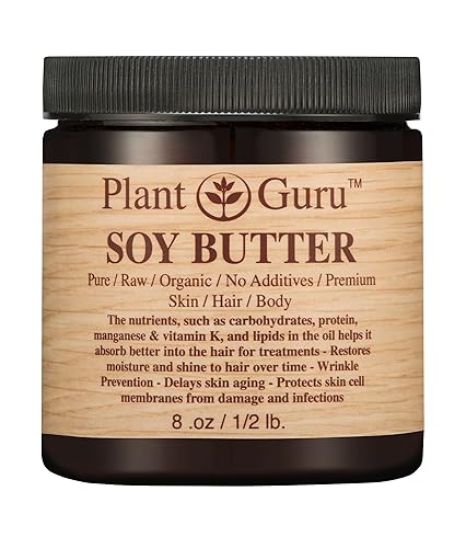Mantequilla corporal de soja, 8 onzas, 100% pura, cruda, fresca, natural, prensada en frío. Hidratante para la piel, cuerpo y cabello, cremas de