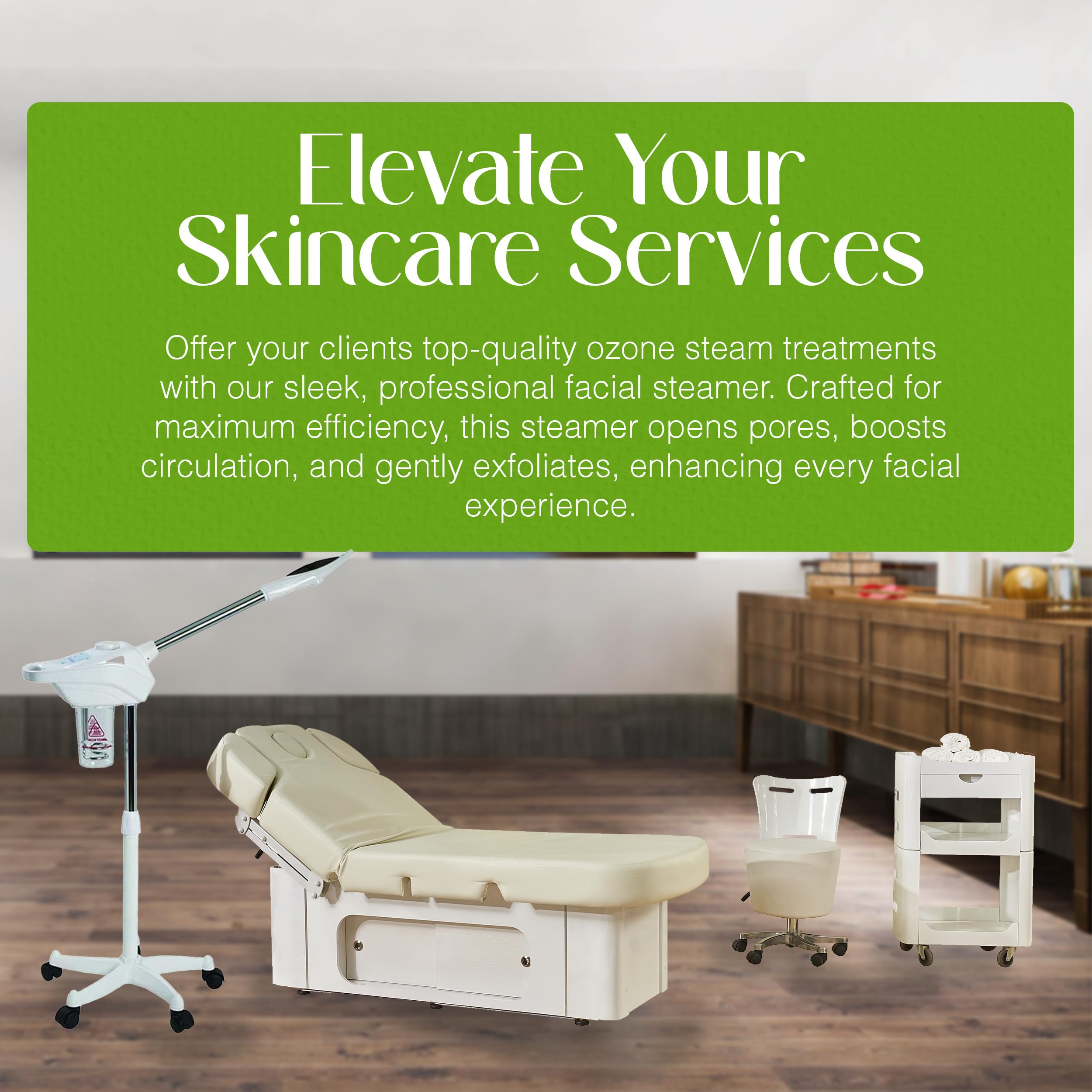 Discount Spa Equipment Micro Computer Herbal Aroma Ion Facial Steamer, Professional Grade, White, Facial Steamer, 20 lbs, Pore Opening, Circulation Boost, Exfoliation, Aromatherapy