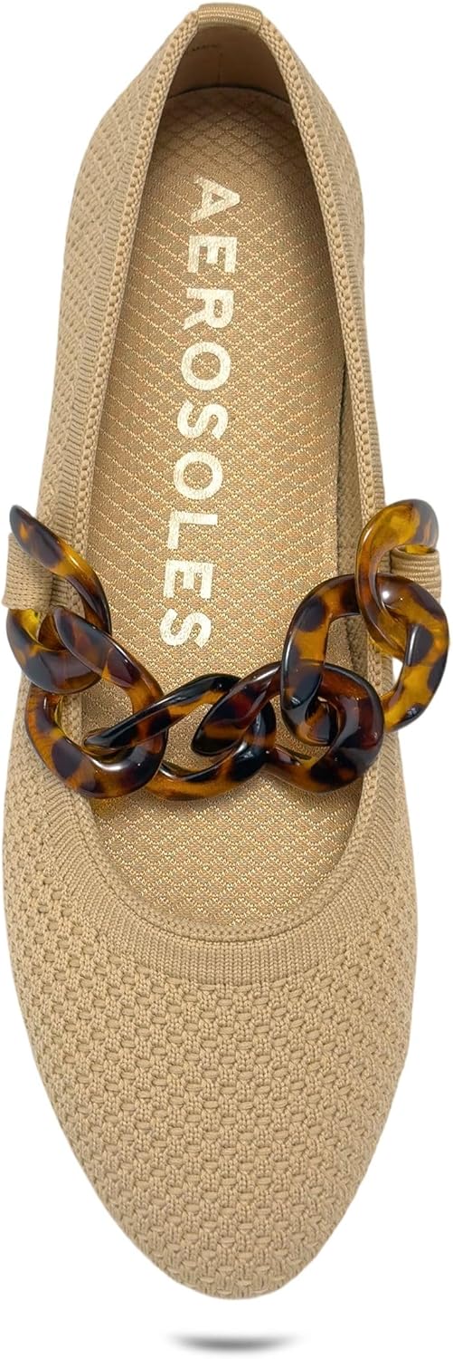 Aerosoles Women's ALANISETTE Knit Flat, Beige Bisque Knit, 6.5M