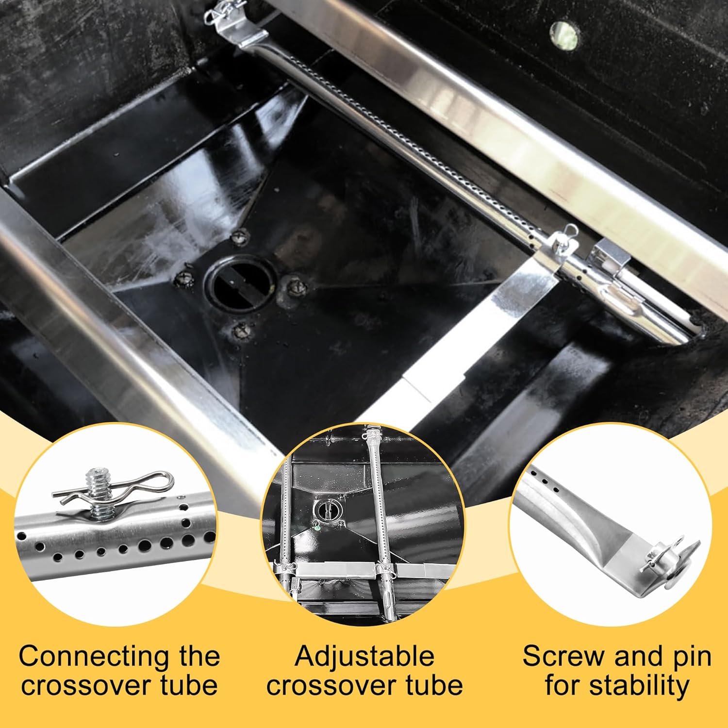 Grill Replacement Parts for Charbroil Performance 2 Burner 463630021 463655421 463655021, Cast Iron Grill Grates, G325-0002-W1 Heat Plates, G327-2100-W1 Burners, Igniters, Crossover Tube