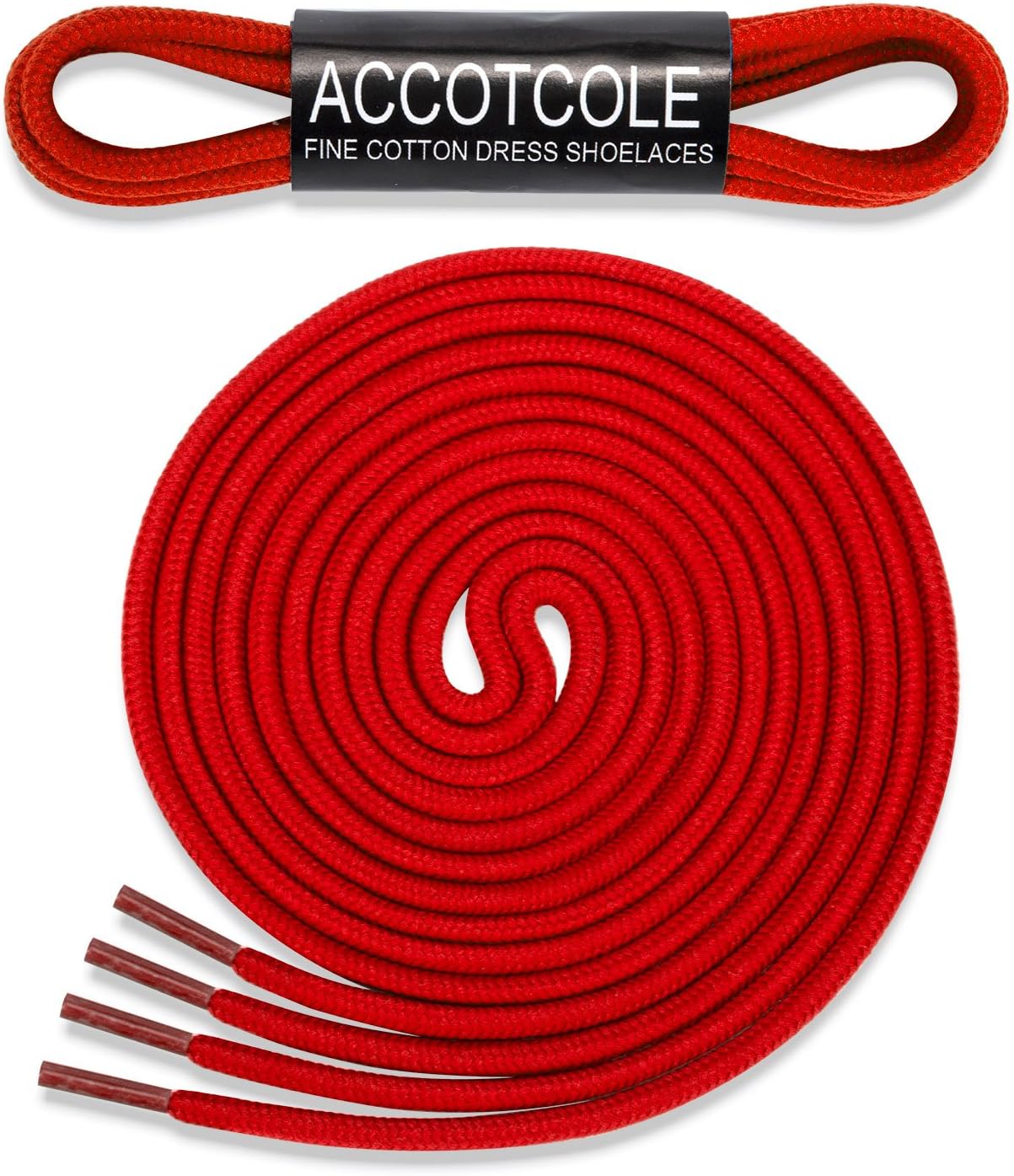 Round Shoelaces [3 Pairs] 5/32" Thick - For Shoes, Sneakers & Boots - By ACCOTCOLE (59" (150 cm), Red)