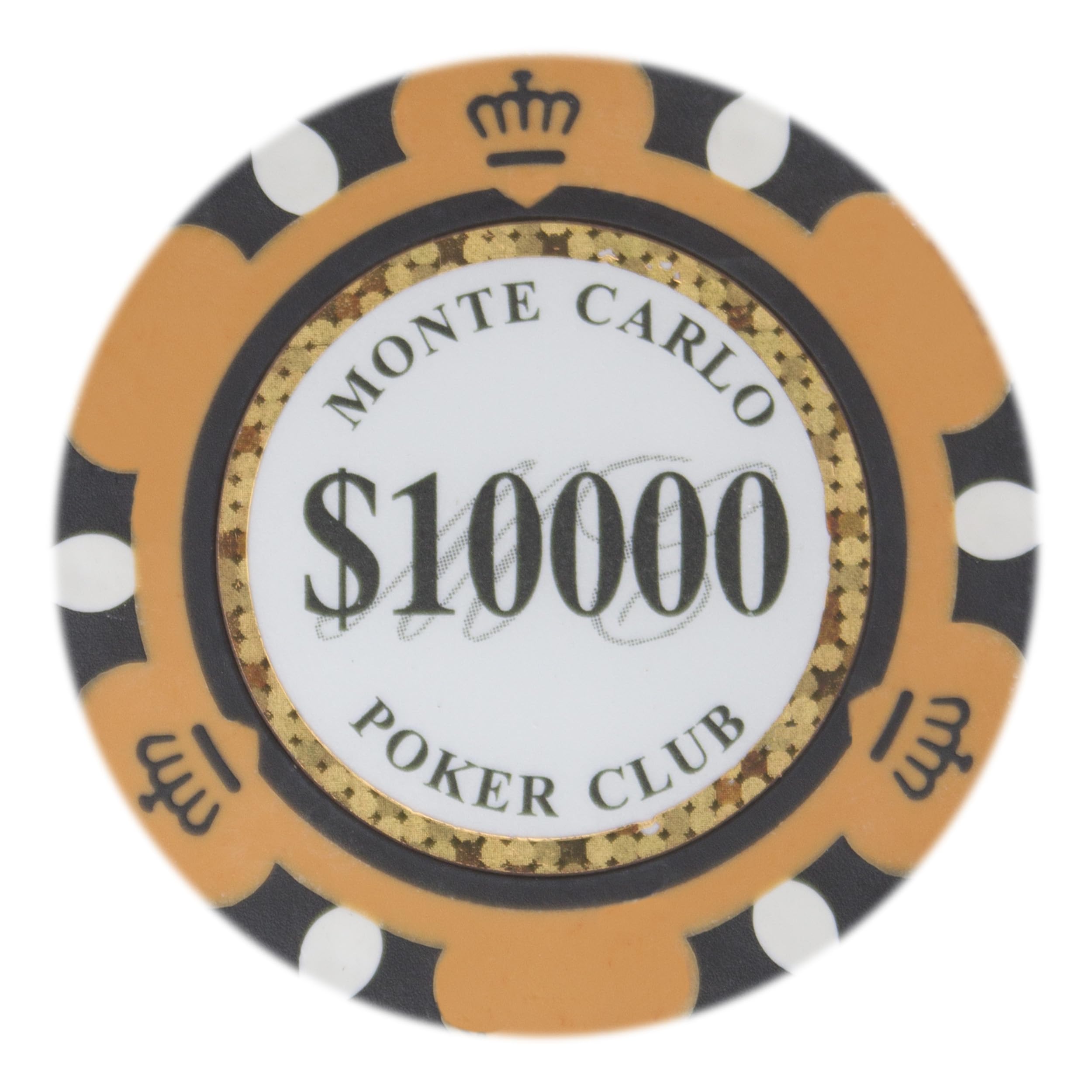 Monte Carlo Lot de 100 jetons de poker 14 g – Composite d'argile lourde de qualité supérieure (10 000 $ orange)