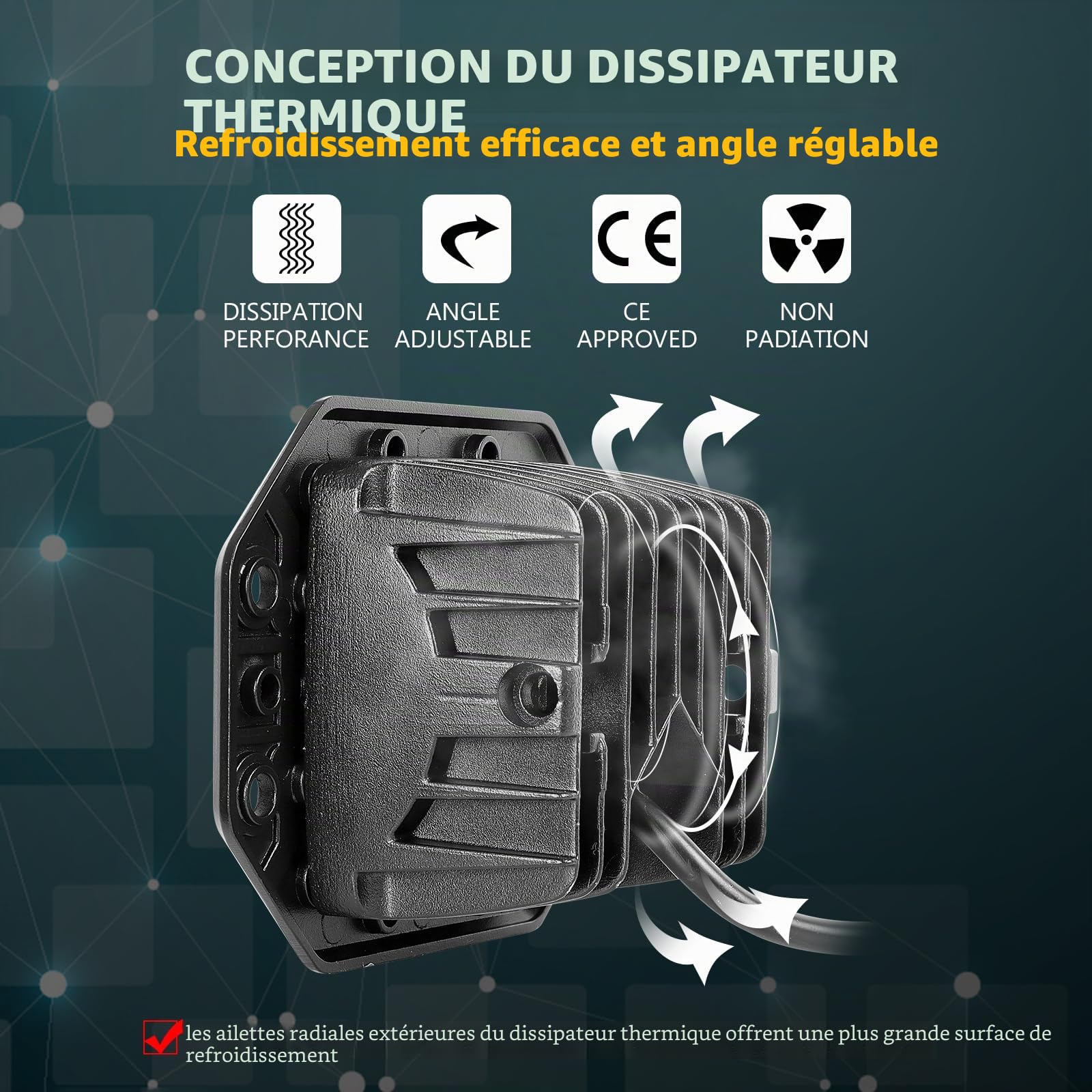 SKYWORLD 2 Pcs phare de travail led encastrable, 5 Pouces 42W 12V 24V projecteurs lumière Feux de Travail led pour Offroad Voiture camions SUV ATV 4x4 Tracteur Bateau,6000k feu antibrouillard | Faisceau combiné étroit et étroit - Pour 4 x 4 - Pour camion