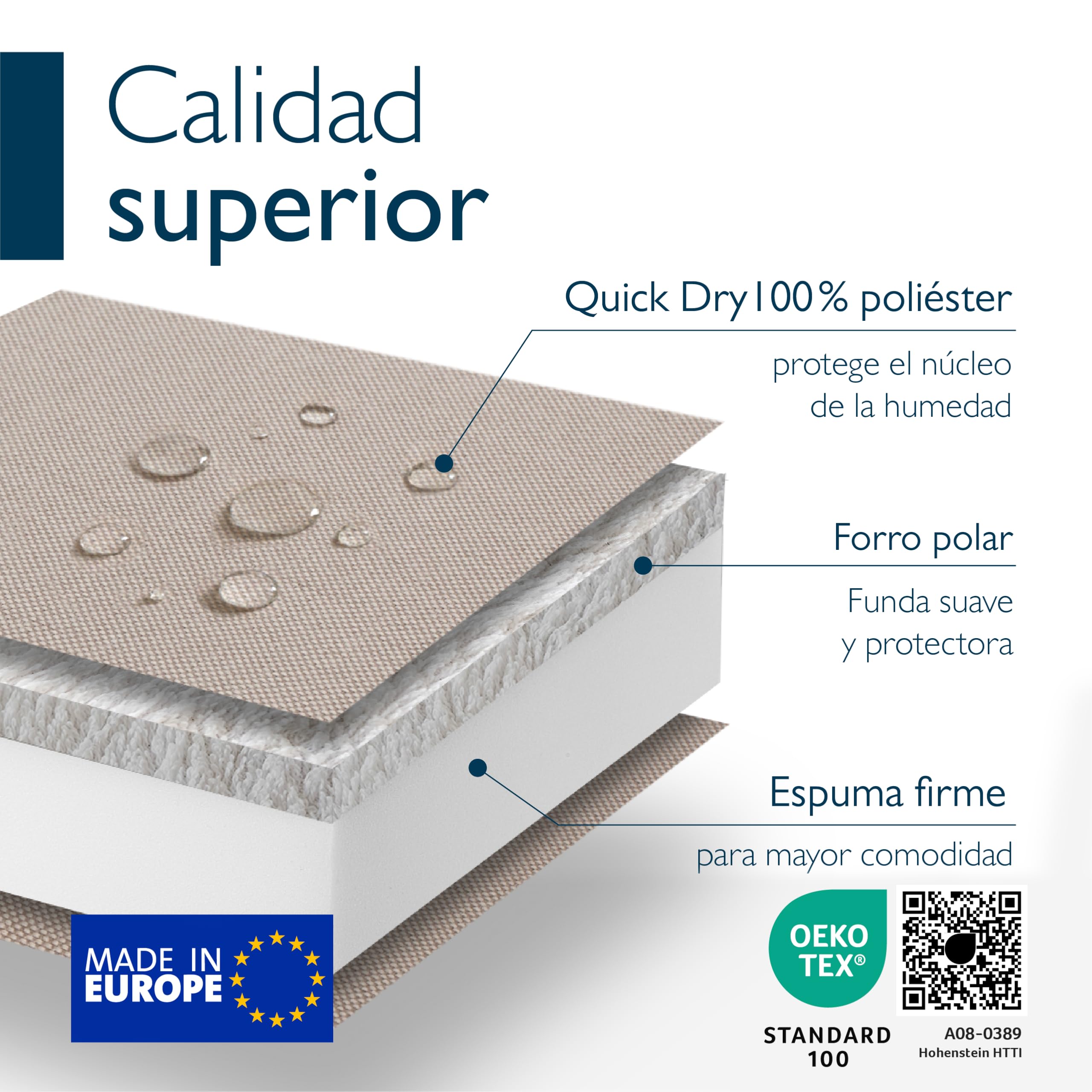Beautissu cojín de Banco para Exterior Impermeable Resistente a los Rayos