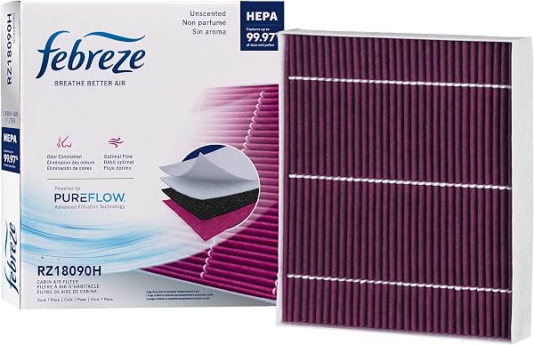 Filtro de cabina HEPA con control de olores Febreze de PUREFLOW RZ18090H, compatible con Kia Sportage 2017-2022 2.0L, 2.4L; Hyundai Tucson 2016-2021 2.0L; Soul 2020-2025 2.0L; Kona 2018-2023 1.6L, 2.0L