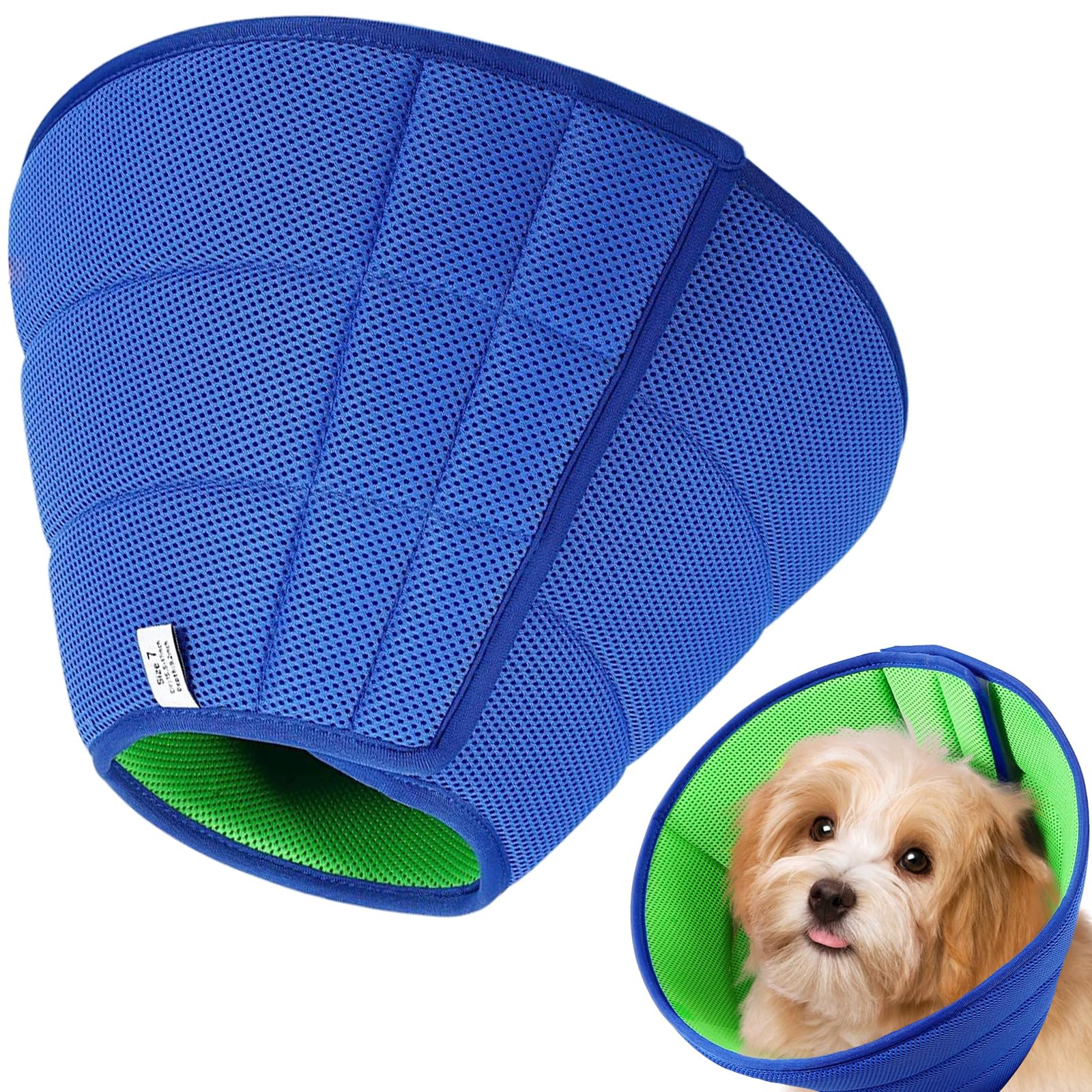 SiumPklay Soft Dog Cone Collar for Dogs After Surgery Adjustable Recovery Collar for Small Dogs & Cats Breathable Mesh Protective Collar to Prevent Licking & Biting (Size S)