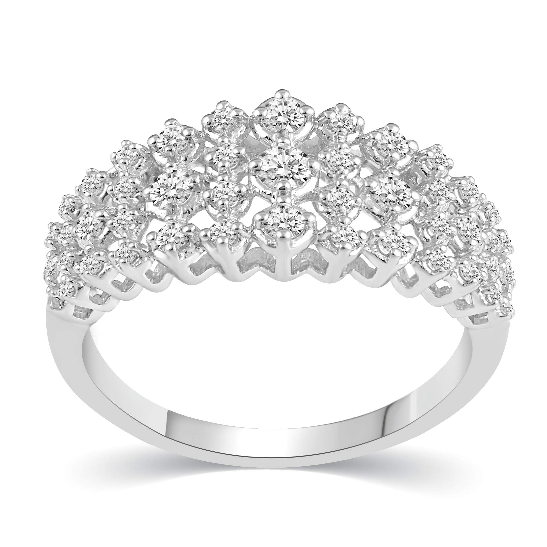 1/2 CTW Diamond Tiered Ring Set in Sterling Silver