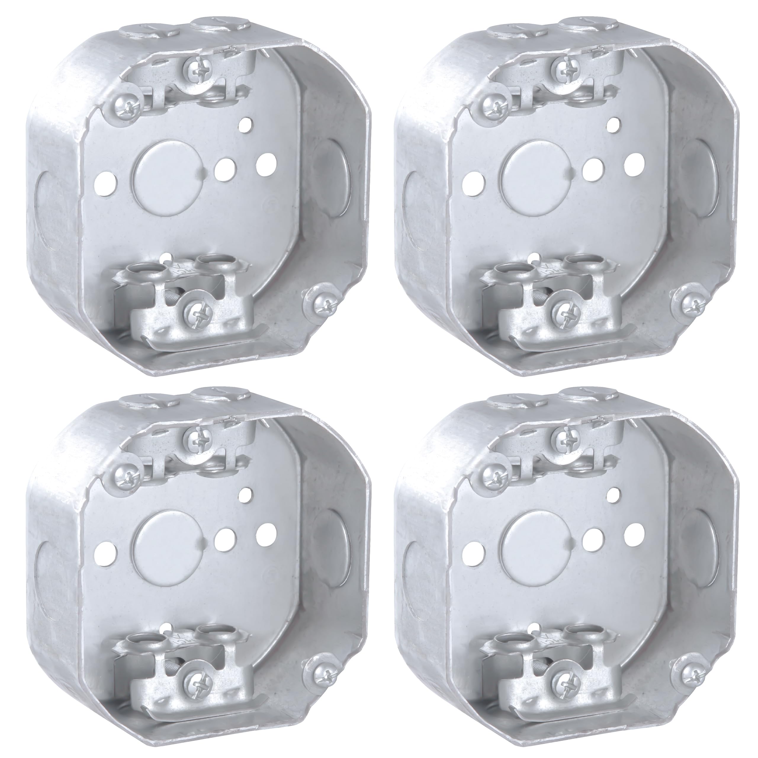 OHLECTRIC 4” Welded Octagon Steel Electrical Box (4 Pack)| 1-1/2