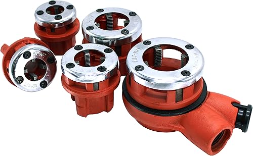 Miniatura 6 de HFS(R Ratchet Pipe Threader Kit - Ratcheting Pipe Threading Tool Set (5 Dies) - Durable, Ergonomic Design