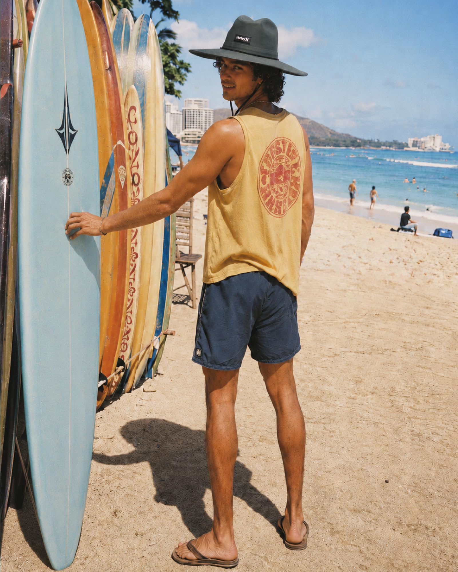 Hurley Sombrero de sol Boonie de ala ancha para hombre 4