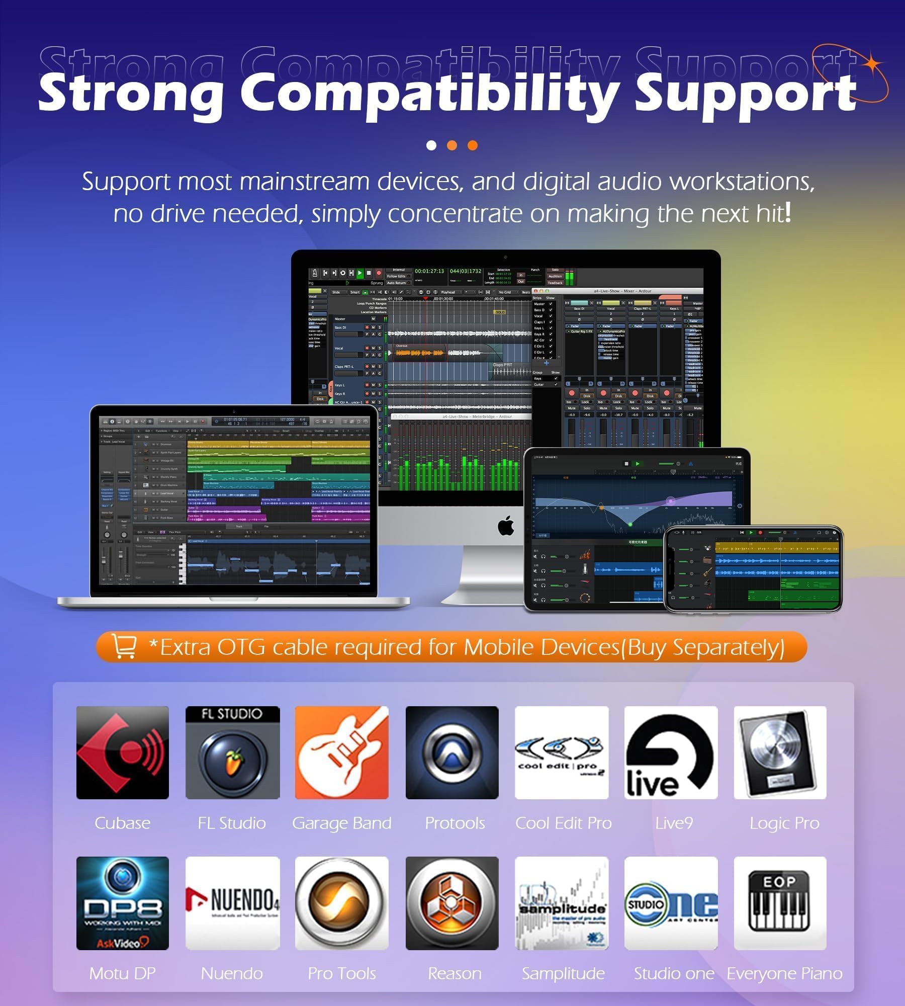 Synido TempoPAD Machine à rythmer pour la production musicale, contrôleur de pad MIDI USB portable pour débutants avec sac de transport durable, 16 coussinets rétroéclairés, 4 assignables