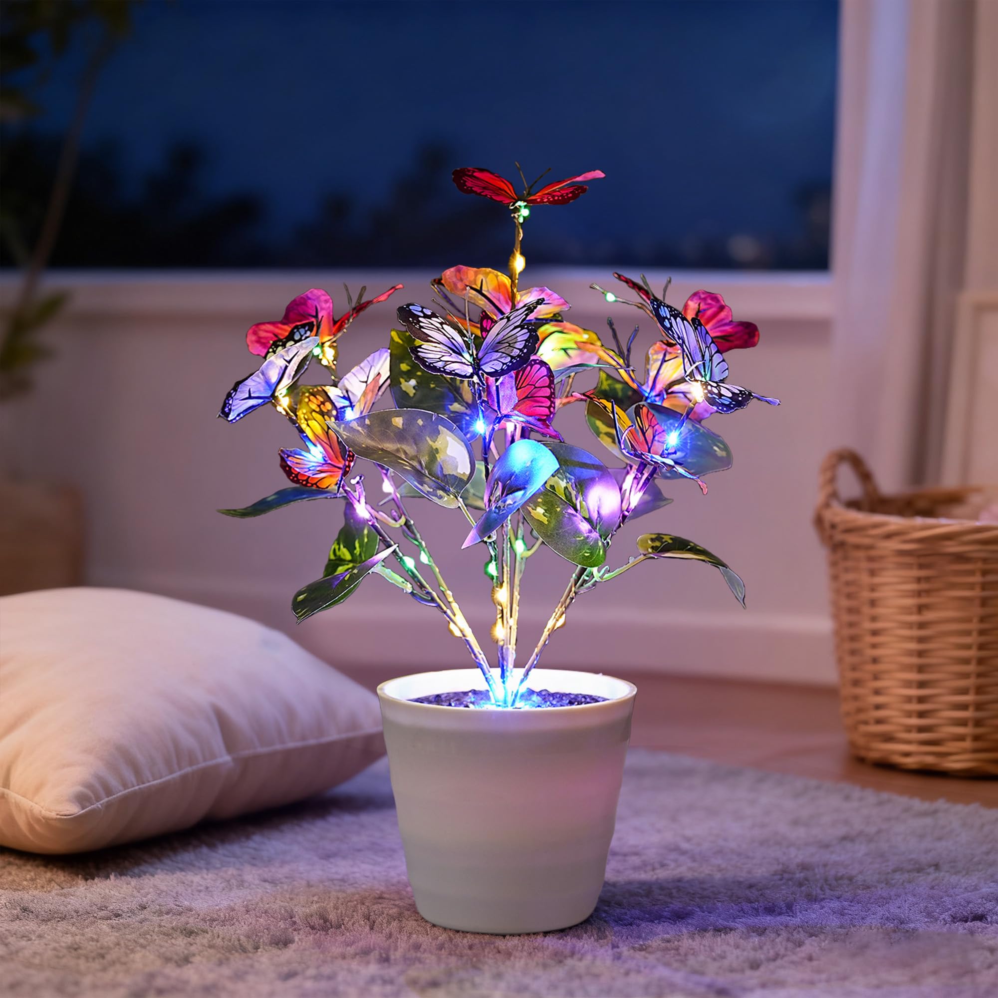 Lampada a LED a forma di farfalla, decorazione floreale illuminata per mamma, nipote, fidanzata, amica, moglie, matrimonio, Natale, compleanno, decorazione per la casa, camera da letto, bar